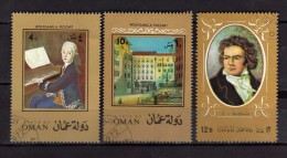 State Of Oman °-  Used .  Mozart  + 1 Beethoven  Oblitérés    Vedi Descrizione - Oman