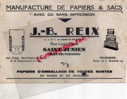 87 - ST -SAINT JUNIEN - BUVARD MANUFACTURE PAPIERS & SACS- J.B. REIX- RUE LOUIS CODET - - Papelería