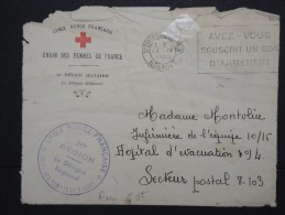 FRANCE - Enveloppe De La 16eme Région Militaire Pour Un Hopital D'évacuation En 1940 - Rare  - A Voir - Lot  P13619 - Rode Kruis