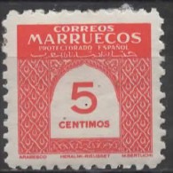 SPANISH MOROCCO 1953 Numeral -5c. - Red MH SOME PAPER ATTACHED - Marocco Spagnolo