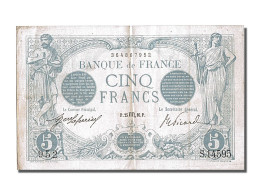 Billet, France, 5 Francs, 5 F 1912-1917 ''Bleu'', 1916, 1916-08-25, SUP - 5 F 1912-1917 ''Bleu''