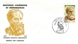 Nouvelle Calédonie - FDC Yvert 422 -Pasteur Maurice Leenhardt - R 1948 - FDC