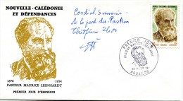 Nouvelle Calédonie - FDC Yvert 422 -Pasteur Maurice Leenhardt - R 1949 - FDC