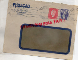75008- 75 - PARIS - ENVELOPPE PHOSCAO - CHOCOLAT - G. DARDANNE -1 RUE FRANCOIS 1ER- 1945- - 1900 – 1949