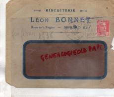 46 - SOUILLAC - ENVELOPPE LEON BONNET - BISCUITERIE - ROUTE DE LA FREGIERE -1948 - 1900 – 1949