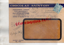 45 - ORLEANS - ENVELOPPE CHOCOLAT SAINTOIN- 1946 - 1900 – 1949