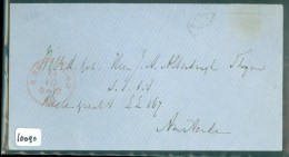 POSTHISTORIE BRIEFOMSLAG Uit 1862 Aan J.A. ALBERDINGK THIJM Te AMSTERDAM * LAKZEGEL W.V. (10.089) - ...-1852 Prephilately