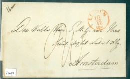 POSTHISTORIE BRIEFOMSLAG Uit 1860 Gelopen Van LEIDEN Naar  AMSTERDAM  (10.092) - ...-1852 Precursores