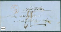 POSTHISTORIE BRIEFOMSLAG Uit 1863 Van DELFT Aan J.A. ALBERDINGK THIJM Te AMSTERDAM (10.094) - ...-1852 Préphilatélie