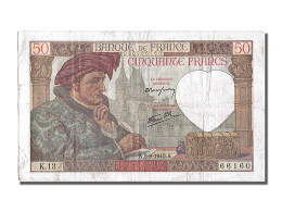 Billet, France, 50 Francs, 50 F 1940-1942 ''Jacques Coeur'', 1940, 1940-09-05 - 50 F 1940-1942 ''Jacques Coeur''