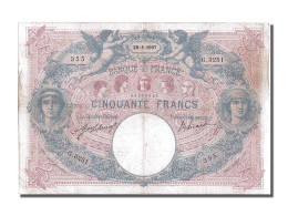 Billet, France, 50 Francs, 50 F 1889-1927 ''Bleu Et Rose'', 1907, 1907-08-29 - 50 F 1889-1927 ''Bleu Et Rose''