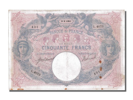 Billet, France, 50 Francs, 50 F 1889-1927 ''Bleu Et Rose'', 1911, 1911-08-02 - 50 F 1889-1927 ''Bleu Et Rose''