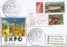 MYANMAR. EXPO MILAN 2015, Belle Lettre Du Pavillon BIRMAN, Avec Tampon Officiel De L'EXPO, Postée De Milano Roserio - 2015 – Mailand (Italien)