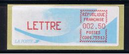 ATM, LSA, CROUZET, PAPIER COMETE, LETTRE 2,50, BUREAU DE PARIS ITALIE, C001 75513. - 1981-84 Types « LS » & « LSA » (prototypes)