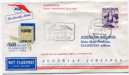 AUTRICHE PREMIER VOL AUA WIEN - FRANKFURT DEPART WIEN 26-9-58 - First Flight Covers