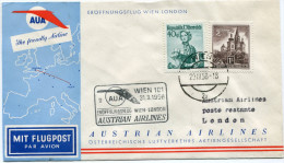 AUTRICHE PREMIER VOL AUA WIEN - LONDON DEPART WIEN 29.III.58 - First Flight Covers