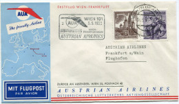 AUTRICHE PREMIER VOL AUA WIEN - FRANKFURT DEPART WIEN 4-5-53 - Erst- U. Sonderflugbriefe