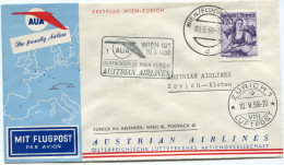 AUTRICHE PREMIER VOL AUA WIEN - ZURICH DEPART WIEN 9-5-58 - Primeros Vuelos