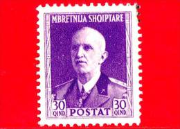 ITALIA - ALBANIA - Occupazioni - Usato - 1939 - Effigie Di Vittorio Emanuele III Di Fronte - 30 - Albanie