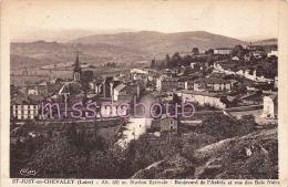 Delcampe - 42 - SAINT JUST EN CHEVALET - Boulevard De L'Astrée - Vue Des Bois Noirs - 1936 - 2 Scans - Saint Just Saint Rambert