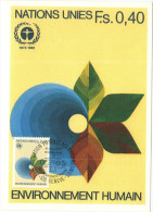 ONU - NAZIONI UNITE - UNITED NATIONS - NATIONS UNIES - 1982 - Human Environment - Carte Maximum - Genève - FDC - Maximum Cards