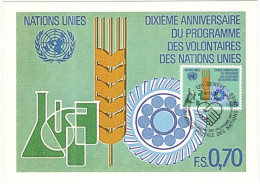 ONU - NAZIONI UNITE - UNITED NATIONS - NATIONS UNIES - 1981 - Dixième Anniversaire Du Programme Des Volontaires - Car... - Cartes-maximum