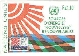 ONU - NAZIONI UNITE - UNITED NATIONS - NATIONS UNIES - 1981 - New And Renewable Sources Of Energy - Carte Maximum - G... - Maximumkaarten