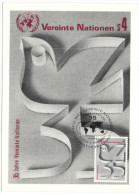 ONU - NAZIONI UNITE - UNITED NATIONS - NATIONS UNIES - 1980 - 35 Years Anniversary - Carte Maximum - Wien - FDC - Maximumkaarten