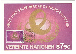 ONU - NAZIONI UNITE - UNITED NATIONS - NATIONS UNIES - 1981 - New And Renewable Sources Of Energy - Carte Maximum - W... - Cartes-maximum