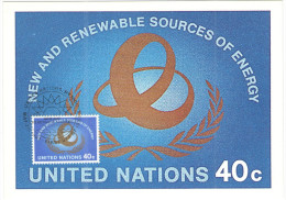 ONU - NAZIONI UNITE - UNITED NATIONS - NATIONS UNIES - 1981 - New And Renewable Sources Of Energy - Carte Maximum - N... - Maximum Cards