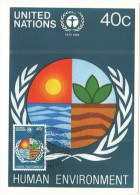 ONU - NAZIONI UNITE - UNITED NATIONS - NATIONS UNIES - 1982 - Human Environment - Carte Maximum - New York - FDC - Tarjetas – Máxima