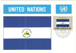 ONU - NAZIONI UNITE - UNITED NATIONS - NATIONS UNIES - 1982 - Flag Series, Nicaragua - New York - FDC - Cartes-maximum