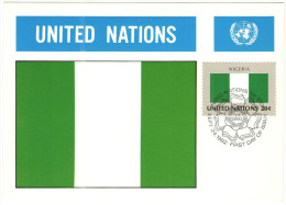 ONU - NAZIONI UNITE - UNITED NATIONS - NATIONS UNIES - 1982 - Flag Series, Nigeria - New York - FDC - Tarjetas – Máxima