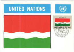 ONU - NAZIONI UNITE - UNITED NATIONS - NATIONS UNIES - 1982 - Flag Series, Seychelles - New York - FDC - Maximum Cards