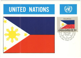ONU - NAZIONI UNITE - UNITED NATIONS - NATIONS UNIES - 1982 - Flag Series, Philippines - New York - FDC - Cartes-maximum