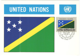 ONU - NAZIONI UNITE - UNITED NATIONS - NATIONS UNIES - 1982 - Flag Series, Solomon Islands - New York - FDC - Cartoline Maximum