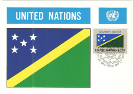 ONU - NAZIONI UNITE - UNITED NATIONS - NATIONS UNIES - 1982 - Flag Series, Solomon Islands - New York - FDC - Maximumkaarten