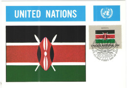 ONU - NAZIONI UNITE - UNITED NATIONS - NATIONS UNIES - 1983 - Flag Series, Kenya - New York - FDC - Maximumkarten