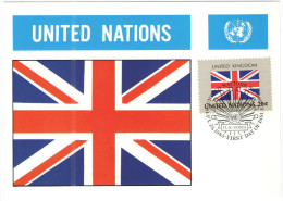 ONU - NAZIONI UNITE - UNITED NATIONS - NATIONS UNIES - 1983 - Flag Series, United Kingdom - New York - FDC - Cartes-maximum