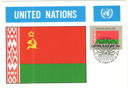 ONU - NAZIONI UNITE - UNITED NATIONS - NATIONS UNIES - 1983 - Flag Series, Byelorussian SSR - New York - FDC - Maximumkaarten