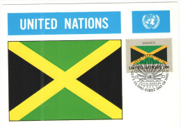 ONU - NAZIONI UNITE - UNITED NATIONS - NATIONS UNIES - 1983 - Flag Series, Jamaica - New York - FDC - Maximumkaarten