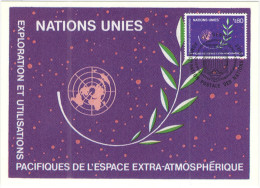 ONU - NAZIONI UNITE - UNITED NATIONS - NATIONS UNIES - 1982 - Exploration And Peaceful Uses Of Outer Space - Carte Ma... - Cartoline Maximum