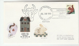 USA Elsie Mi DAIRY FESTIVAL EVENT COVER Illus COW Pmk Food Cattle Squirrel Stamps - Vaches