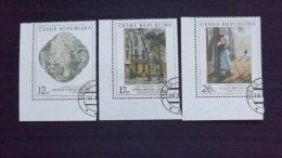 Tschechische Republik, Tschechien 308/10 Oo/used, Gemälde Von Michael Jindrich Rent, Cyril Bouda, Václav Broπik - Used Stamps