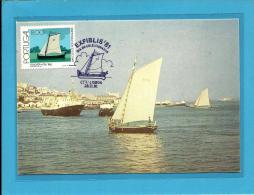 LISBOA - EXFIBLIS 81 -  Fragata No Tejo - Barcos Dos Rios Portugueses - 28.11.1981 - PORTUGAL - CARTE MAXIMUM - MAXICARD - Maximum Cards & Covers