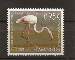 MONTENEGRO  2015,FAUNA,FLAMINGOS ,PHOENICOPTERUS ROSEUS,MNH - Flamingo's