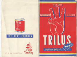 = **N.V. TRADING - 3 X Publiciteitsfolders- ""TRILUS""= Carpolish. - Automovilismo