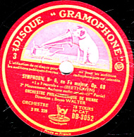 78 Trs 30 Cm  état  B -  ORCHESTRE PHILHARMONIQUE DE VIENNE - SYNPHONIE N°6 (BEETHOVEN) 1re Et 2e Parties - 78 T - Disques Pour Gramophone