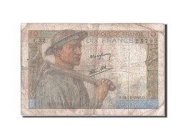 Billet, France, 10 Francs, 10 F 1941-1949 ''Mineur'', 1942, 1942-11-26, B - 10 F 1941-1949 ''Mineur''
