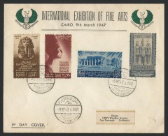 Egypt 1947 First Day Cover FDC CAIRO INTERNATIONAL EXHIBITION OF FINE ARTS - Storia Postale